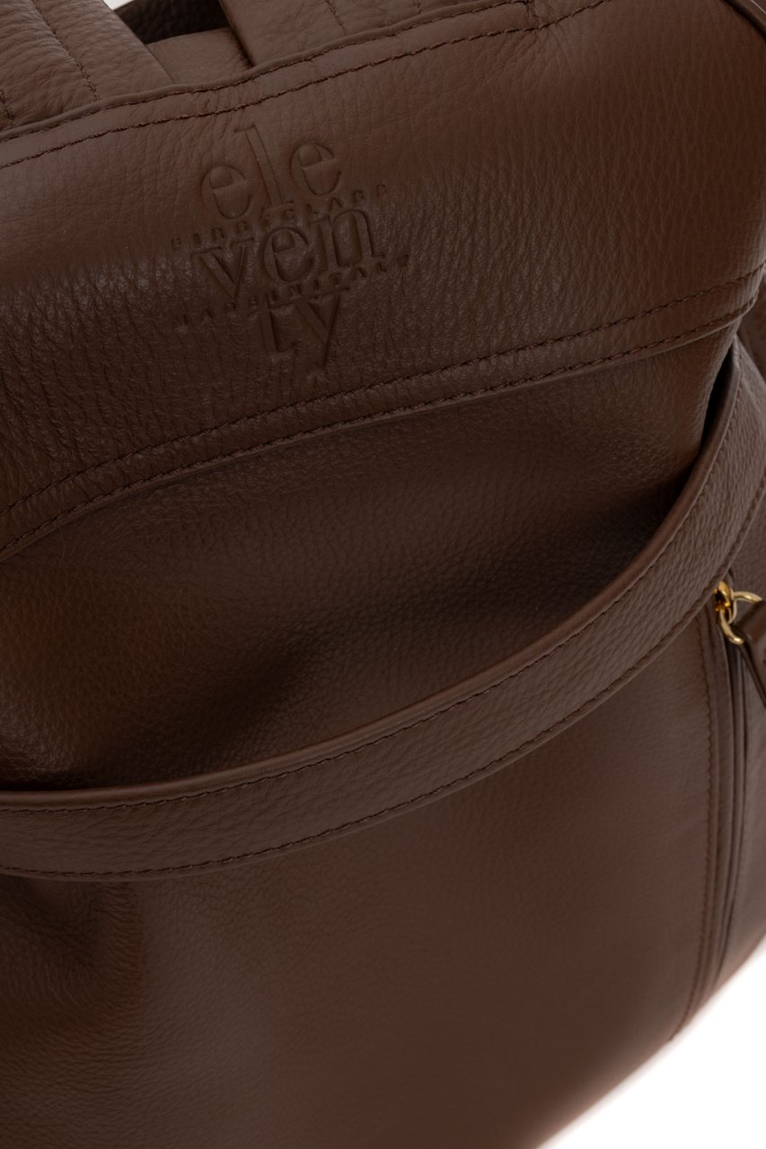 Eleventy Supersoft Leather Backpack Grijs