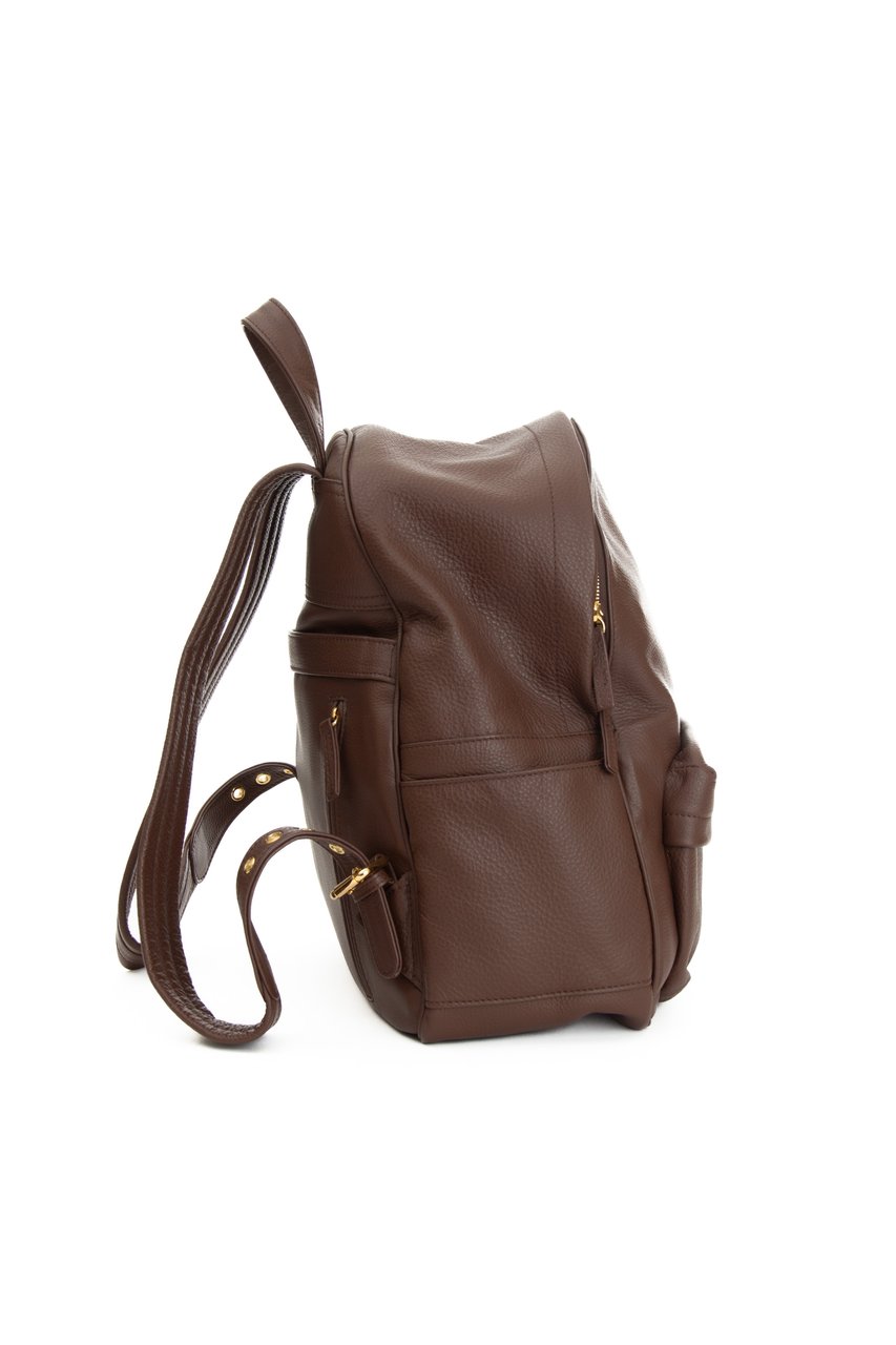 Eleventy Supersoft Leather Backpack Grijs