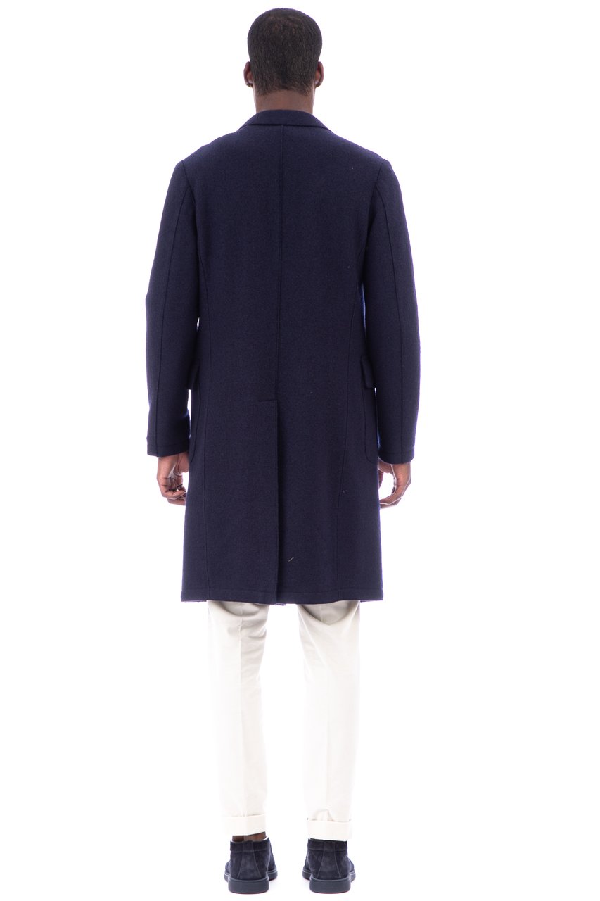 Eleventy Single-Breasted Wool Coat Zwart