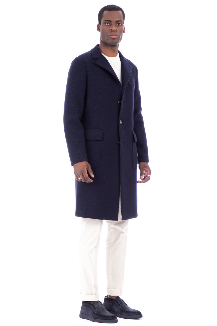 Eleventy Single-Breasted Wool Coat Zwart