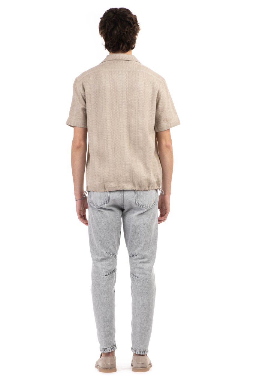Eleventy Viscose-Linen-Cotton Woven Shirt Neutraal