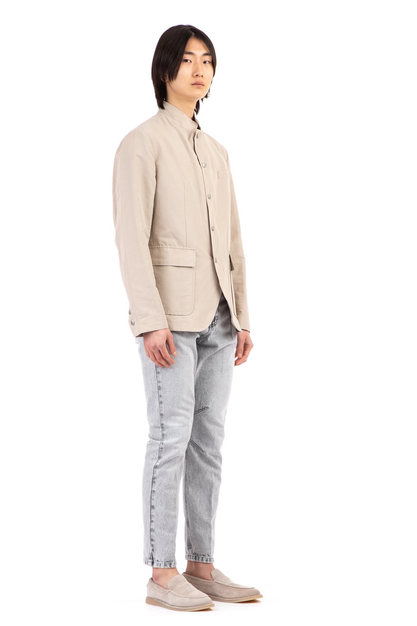 Eleventy Zegna Linen Snap Jacket Neutraal