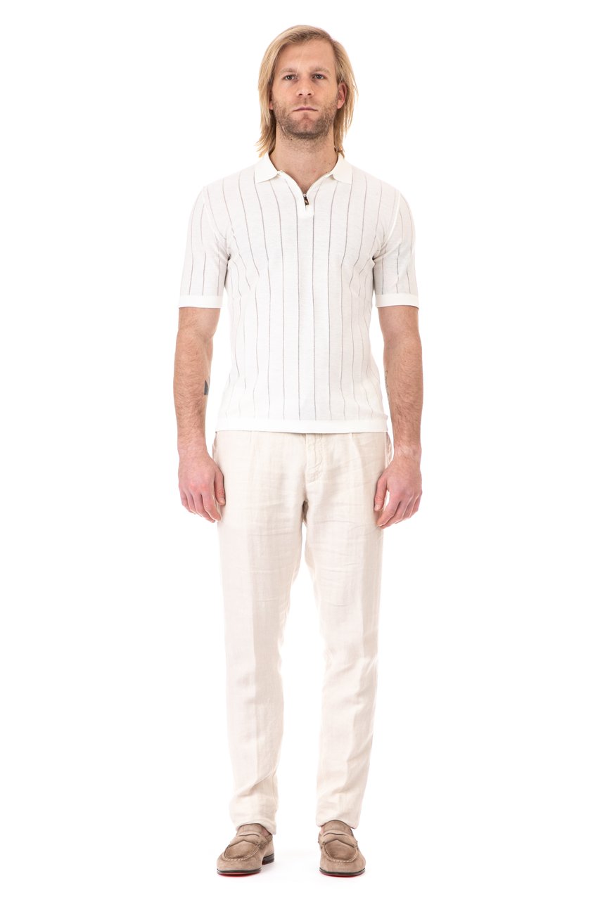 Eleventy Extrafine Cotton Half-Zip Polo Neutraal