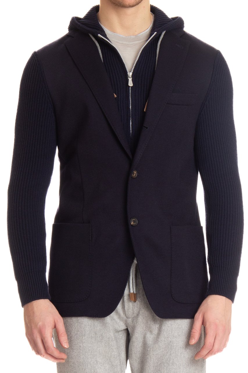 Eleventy Jacket with Removable Front Panel Zwart