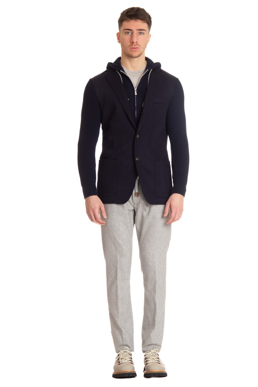 Eleventy Jacket with Removable Front Panel Zwart
