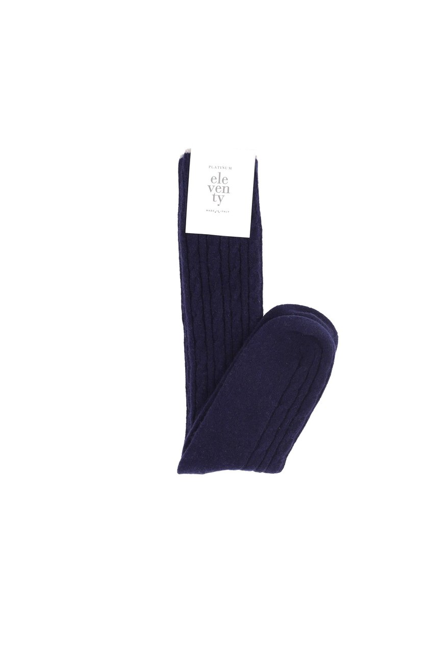 Eleventy Fine Cashmere Cable Socks Zwart