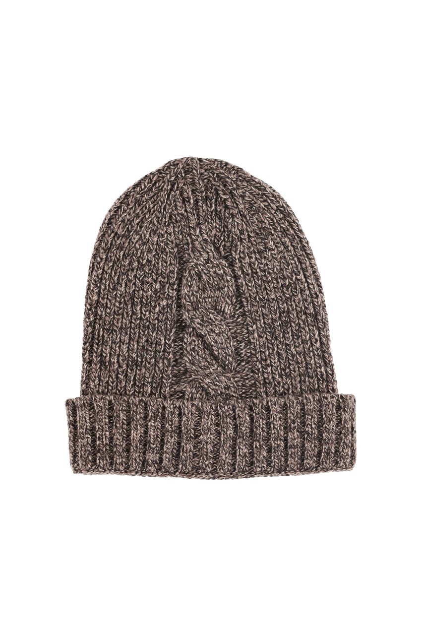 Eleventy Braided Wool-Viscose Beanie Grijs