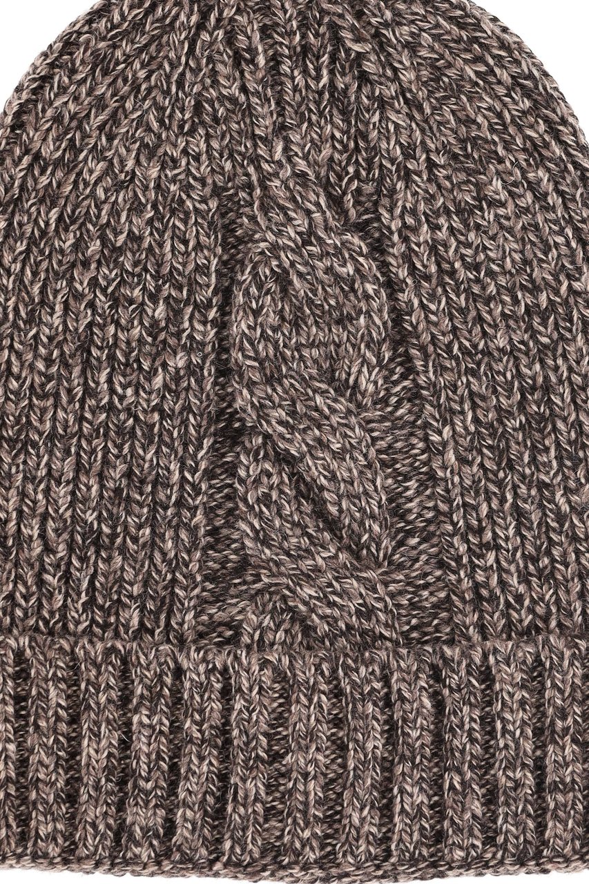 Eleventy Braided Wool-Viscose Beanie Grijs