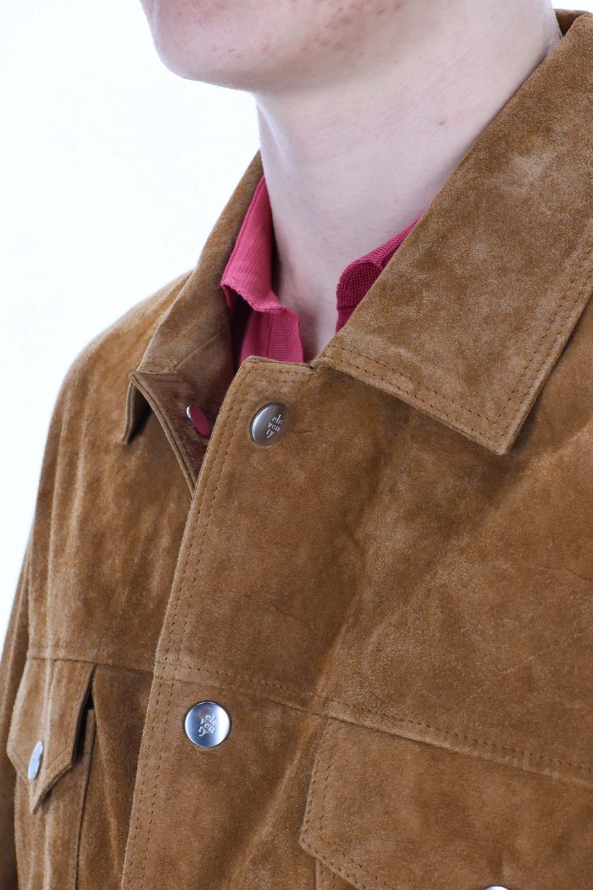 Eleventy Artisanal Trucker Suede Jacket Neutraal