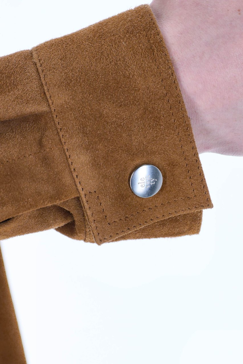 Eleventy Artisanal Trucker Suede Jacket Neutraal