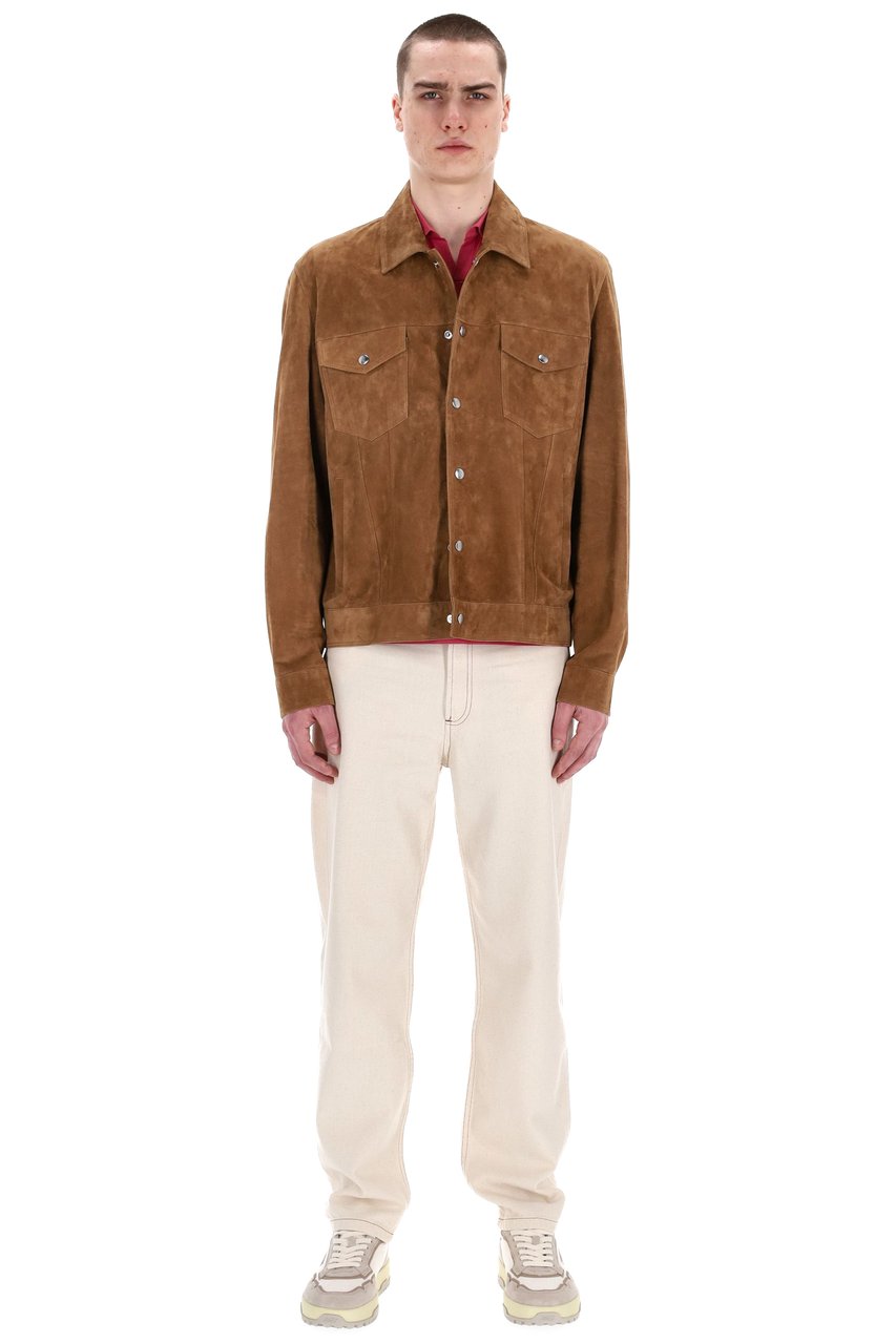 Eleventy Artisanal Trucker Suede Jacket Neutraal