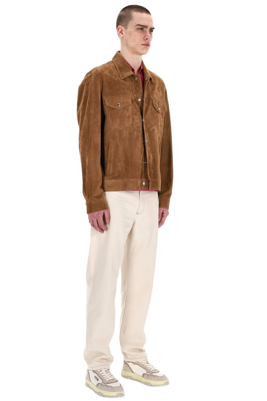 Eleventy Artisanal Trucker Suede Jacket Neutraal
