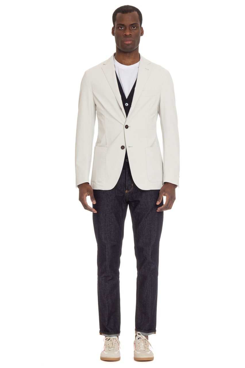 Eleventy Nylon Stretch Technical Jacket with Front Panel Wit