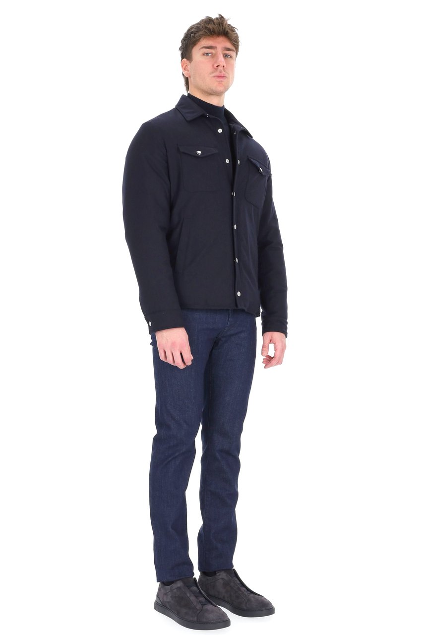 Eleventy 14 Micron Wool Snap-Button Jacket Zwart
