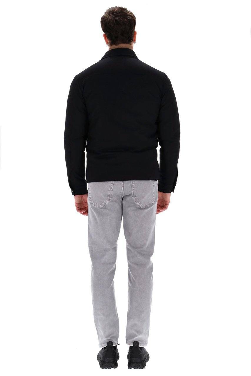 Eleventy 14 Micron Wool Jacket with Press-Stud Buttons Zwart