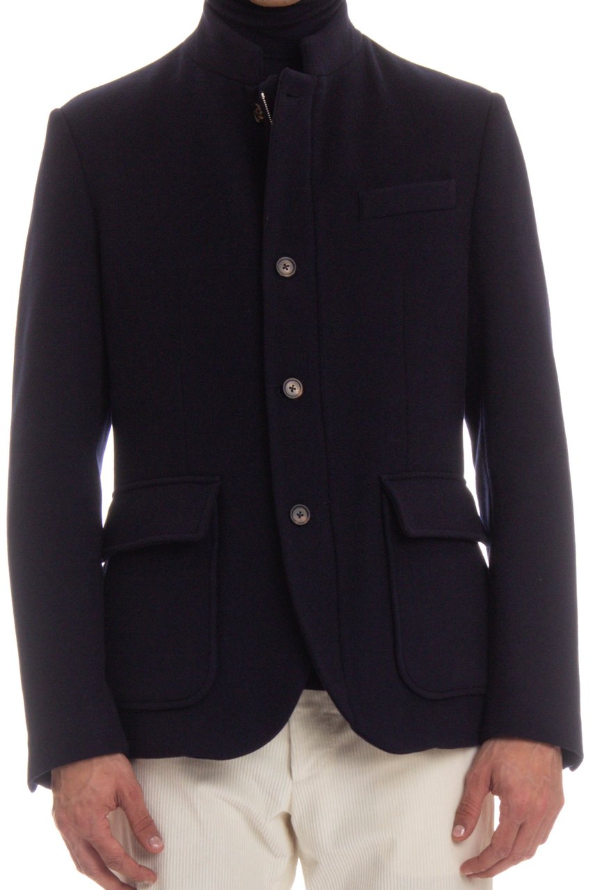 Eleventy Double Wool Outerwear Jacket Zwart