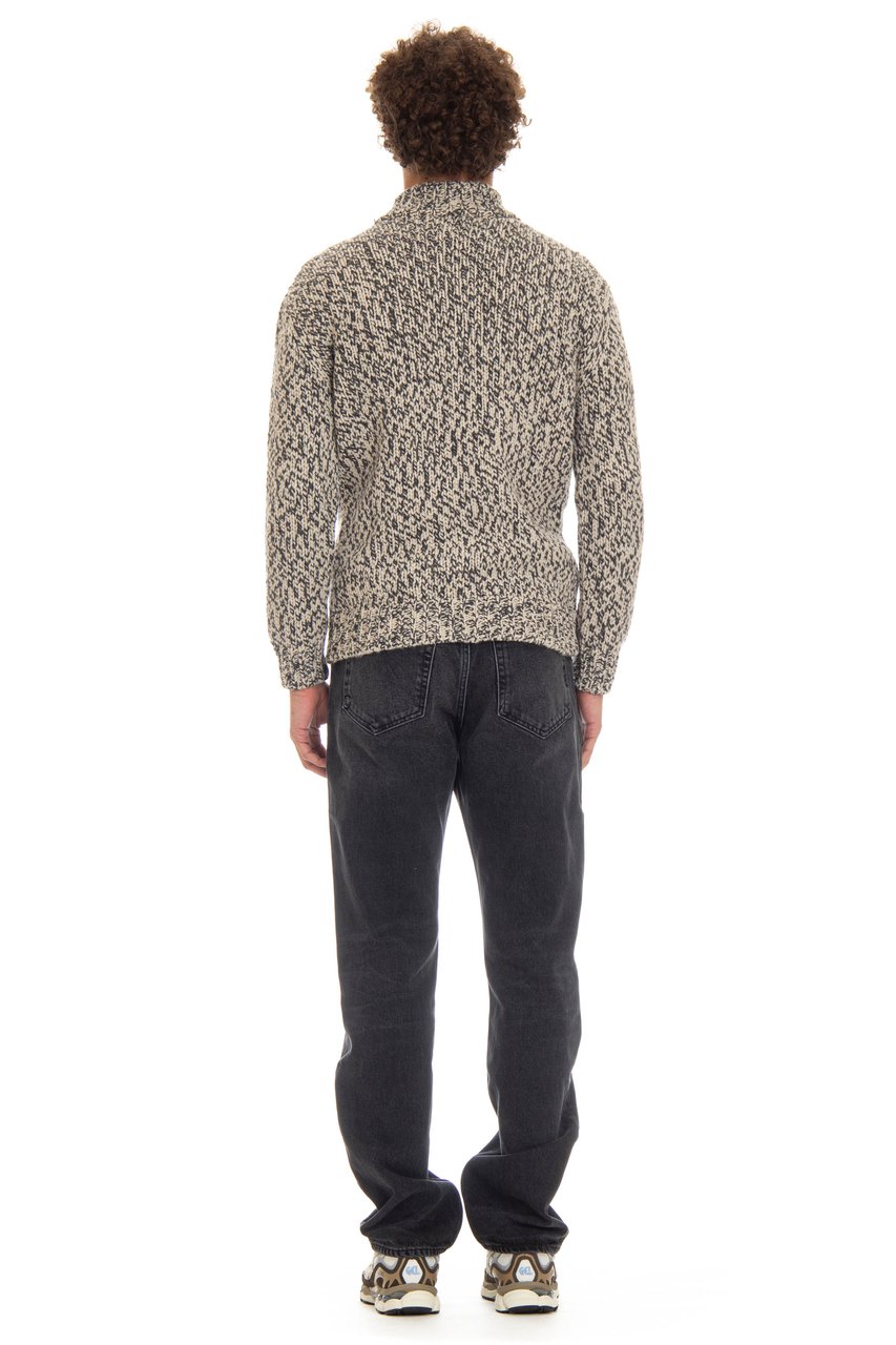Eleventy Cashmere Moulinè Full-Zip Sweater Grijs