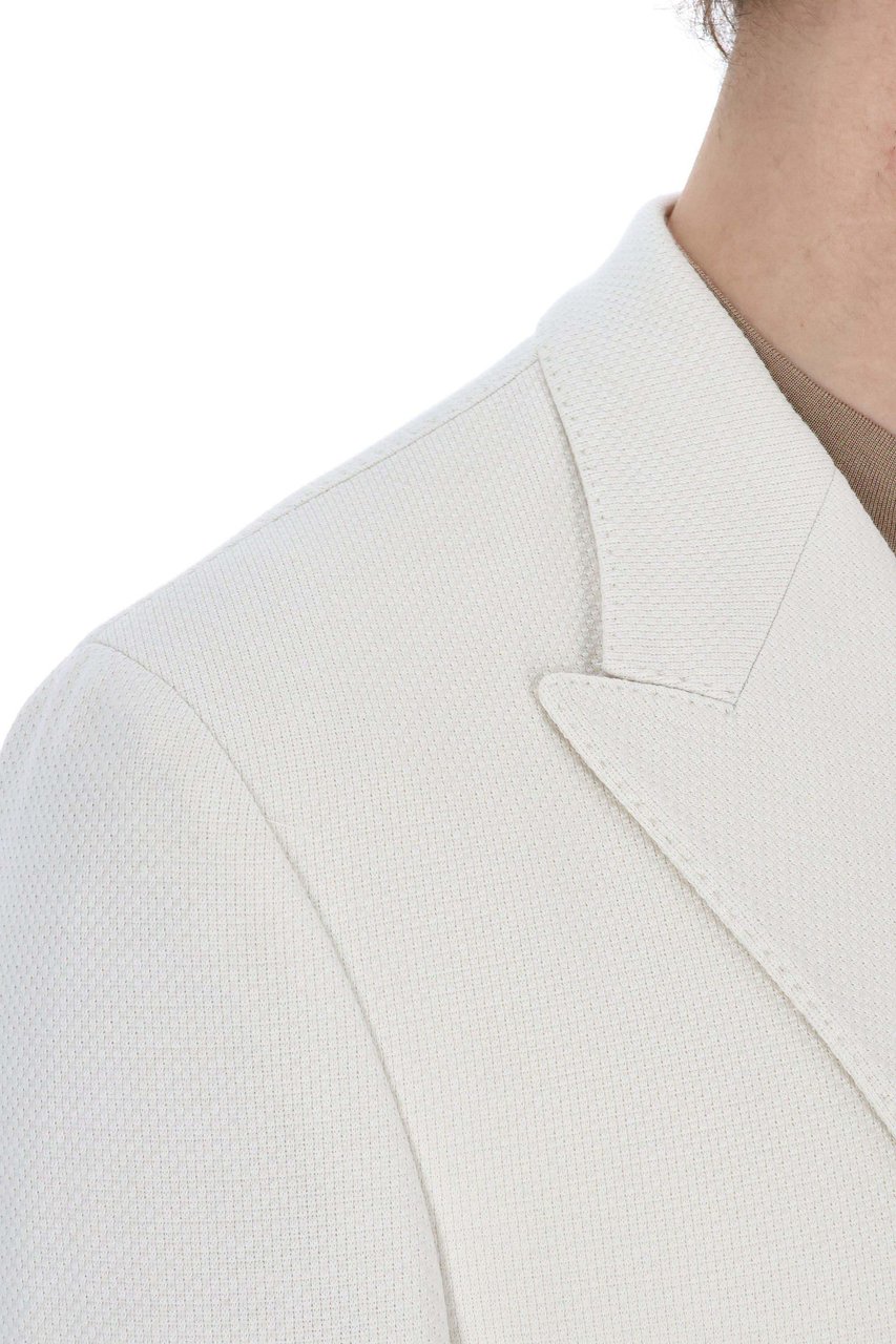 Eleventy Double-Breasted Cotton Comfort Knitted Jacket Neutraal