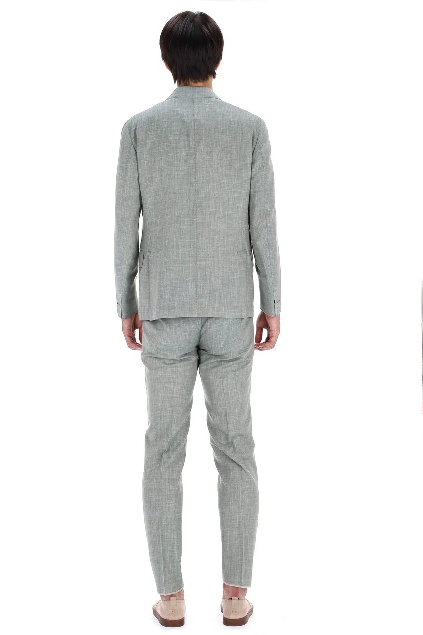 Eleventy Loro Piana Summertime Linen-Wool-Silk Dress Grijs