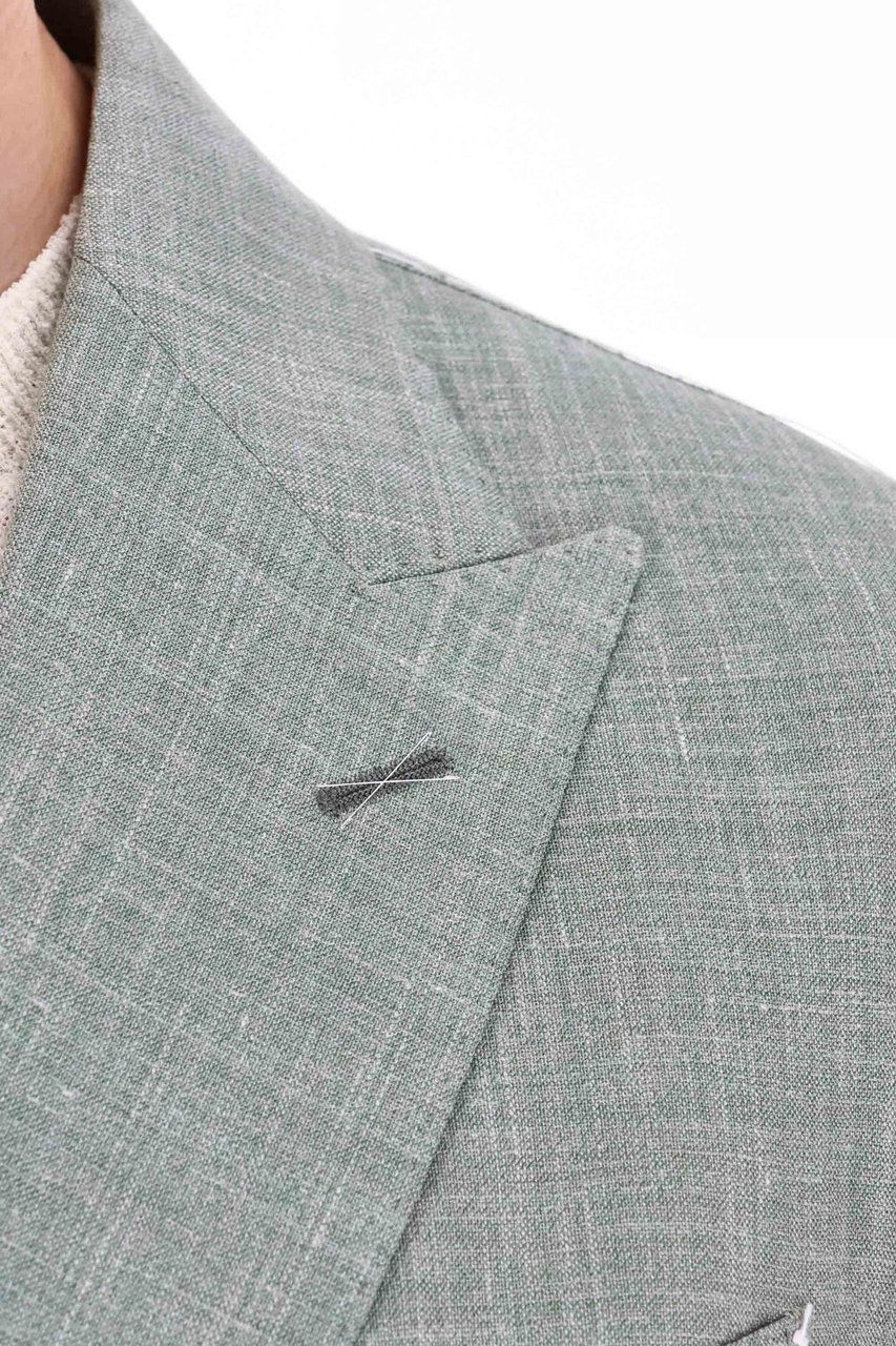 Eleventy Loro Piana Summertime Linen-Wool-Silk Dress Grijs