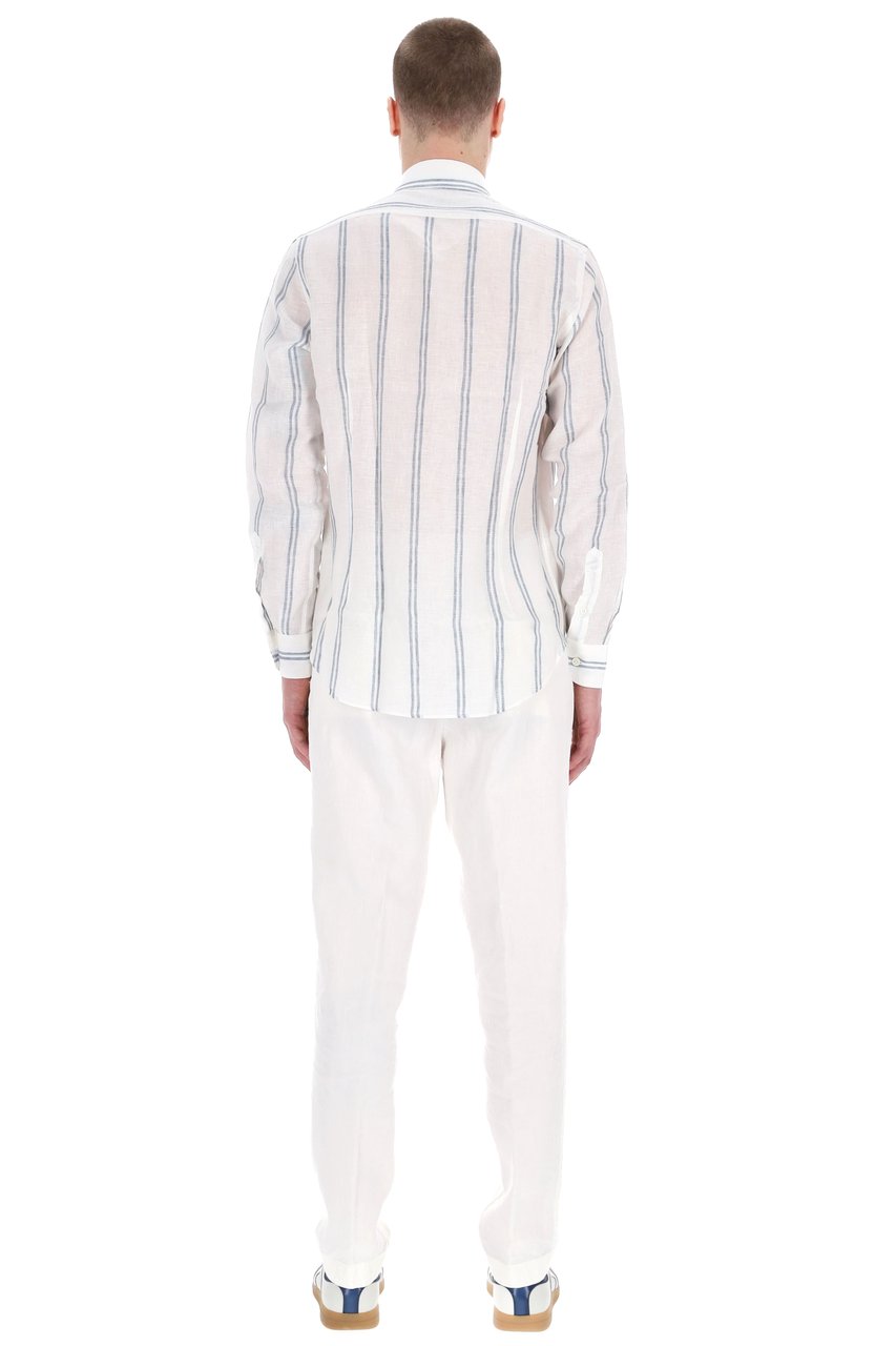 Eleventy Special Stripe Linen Shirt Wit