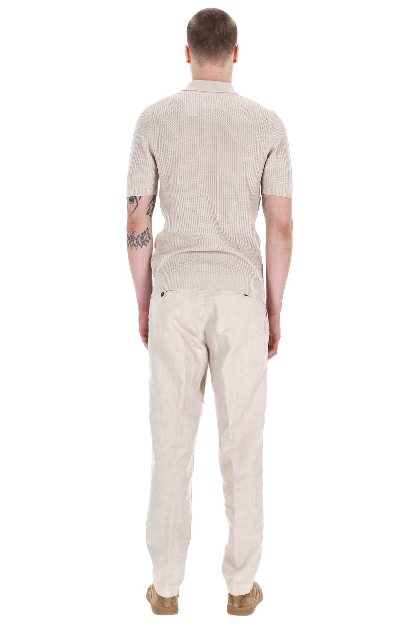 Eleventy Half-Zip Operato Cotton Polo Wit