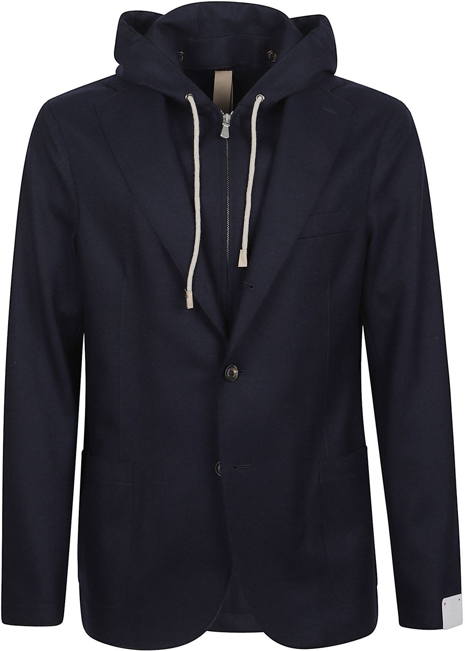 Eleventy Single Breasted Jacket Blue Blauw