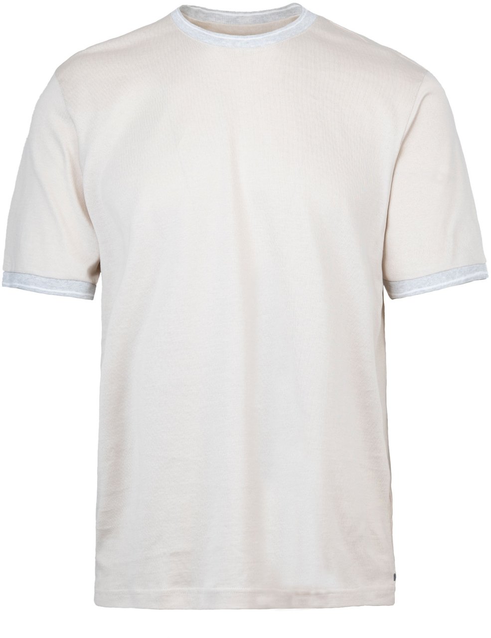 Eleventy T-Shirts And Polos Sabbia Grigio Chiaro E Bianco Wit