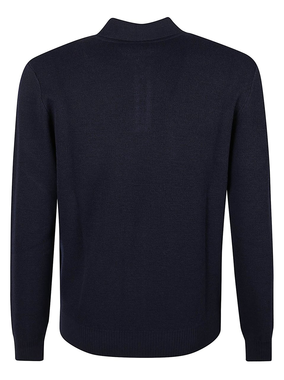 Eleventy Half Zip Polo Neck Sweater Blue Blauw