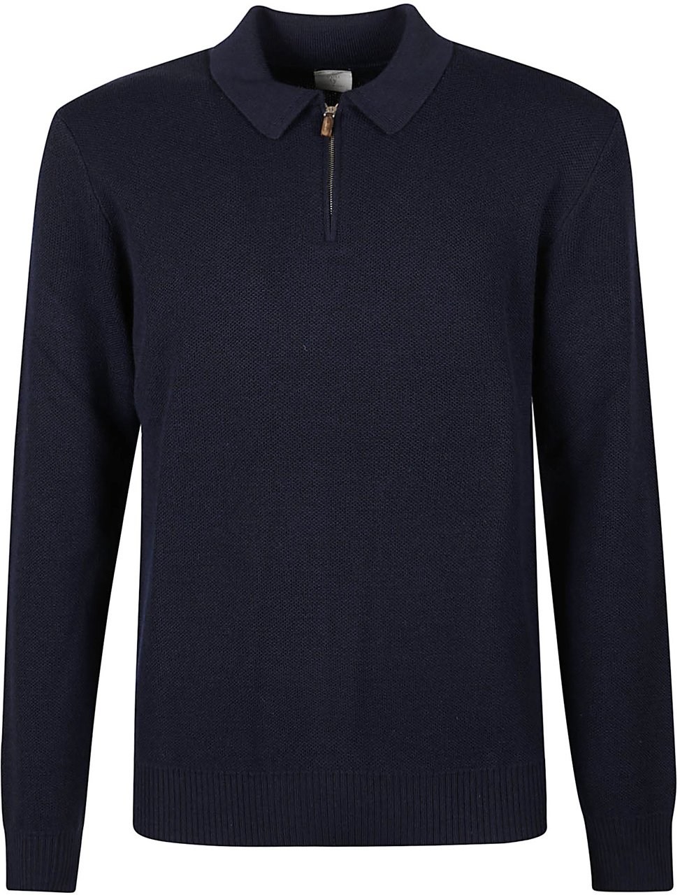 Eleventy Half Zip Polo Neck Sweater Blue Blauw