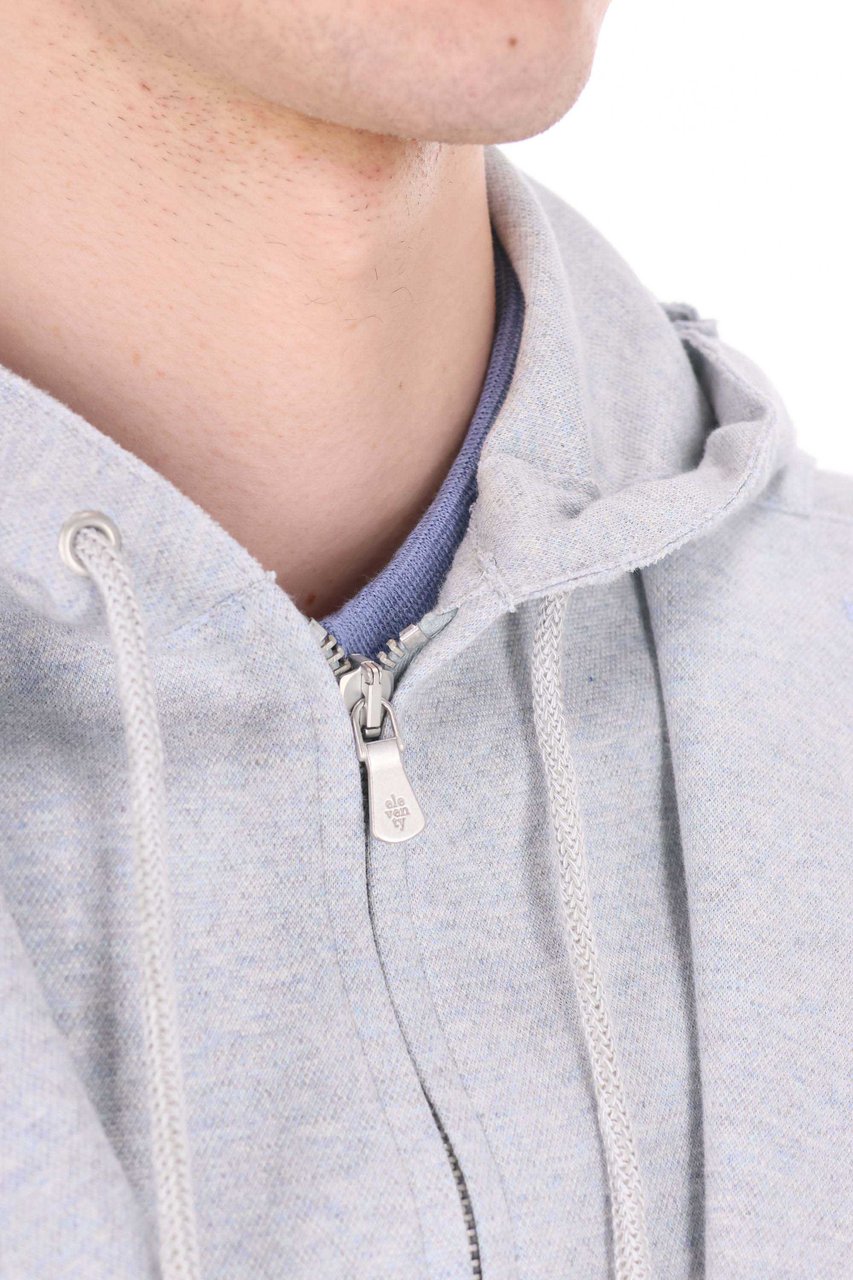 Eleventy Light Blue Raw-Edge Cotton Blazer Wit