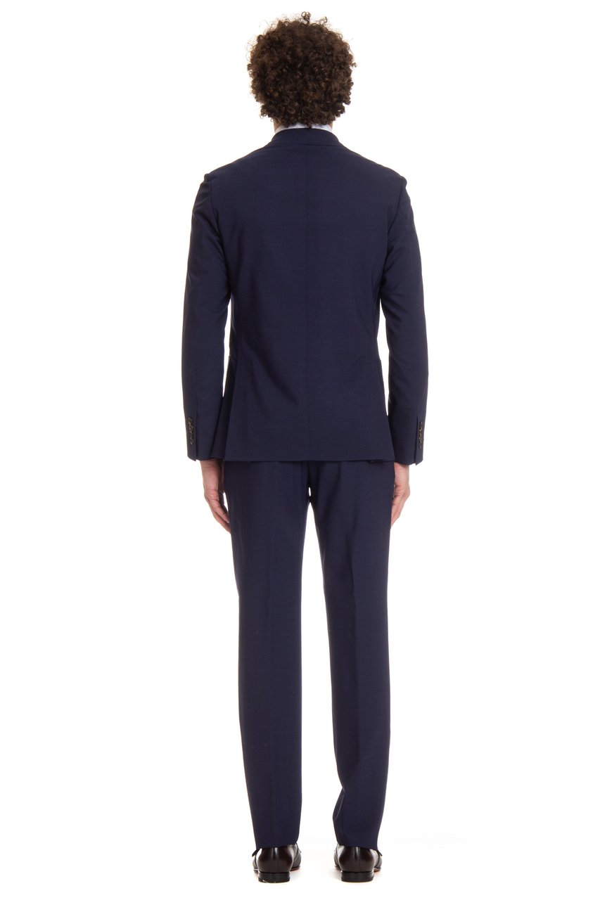 Eleventy Blue Unstructured Wool Suit Zwart