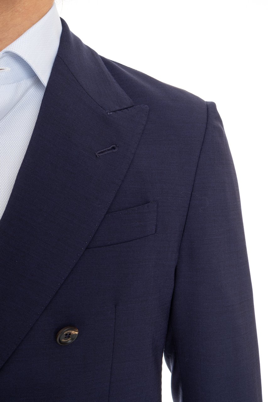 Eleventy Blue Unstructured Wool Suit Zwart