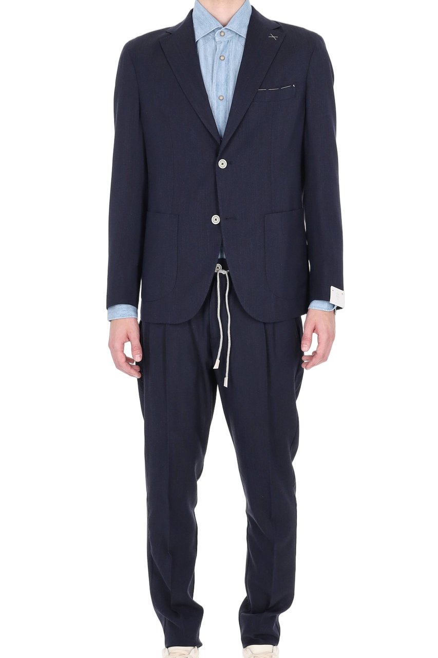 Eleventy Summertime Loro Piana Wool-Silk-Linen Suit Zwart