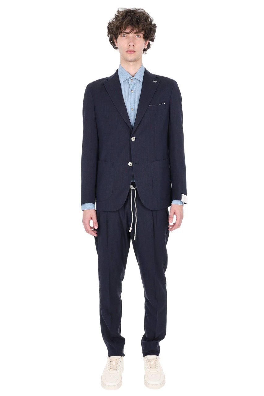 Eleventy Summertime Loro Piana Wool-Silk-Linen Suit Zwart