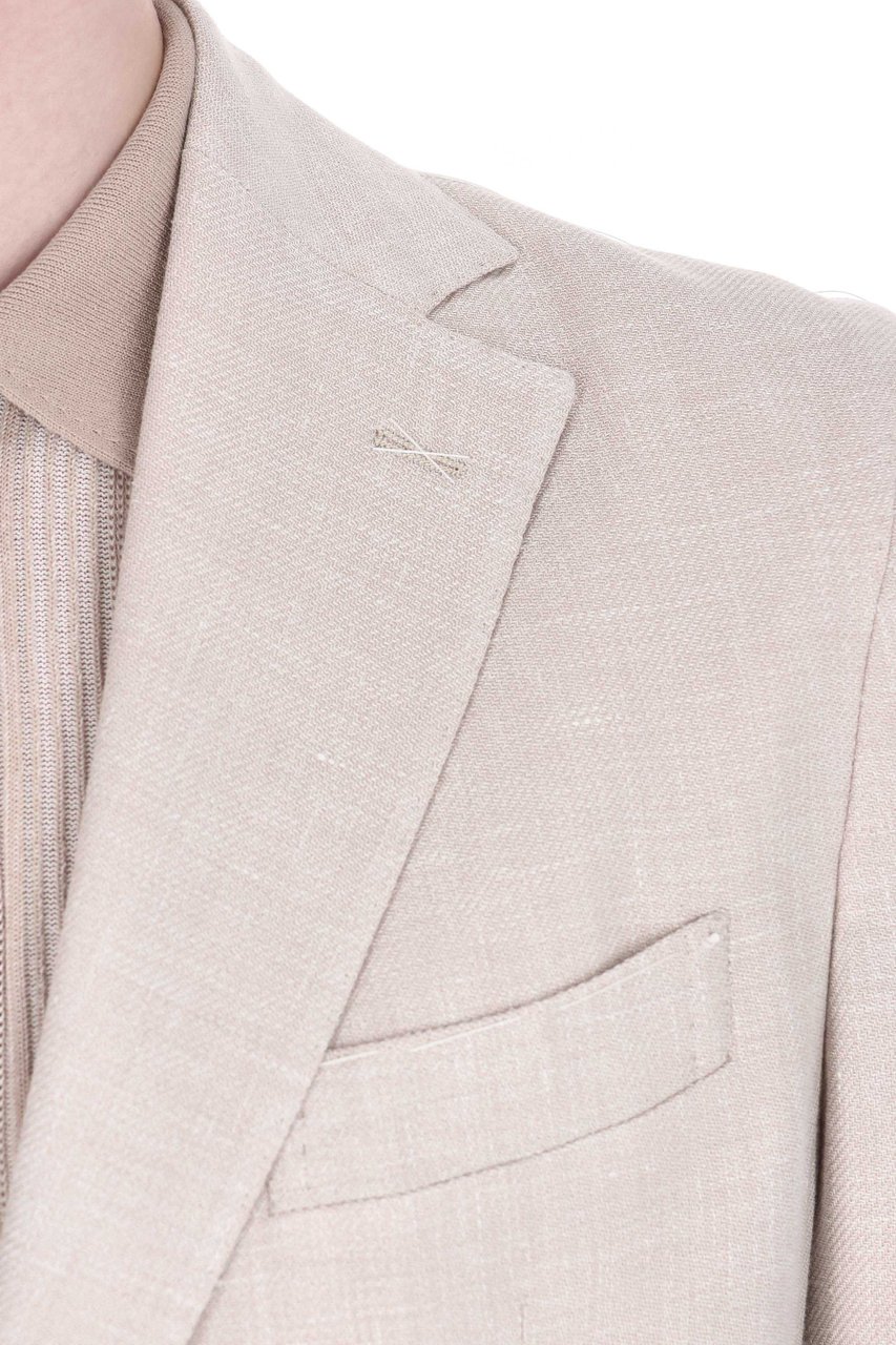 Eleventy Cross-Ply Zegna Fabric Beige Suit Wit