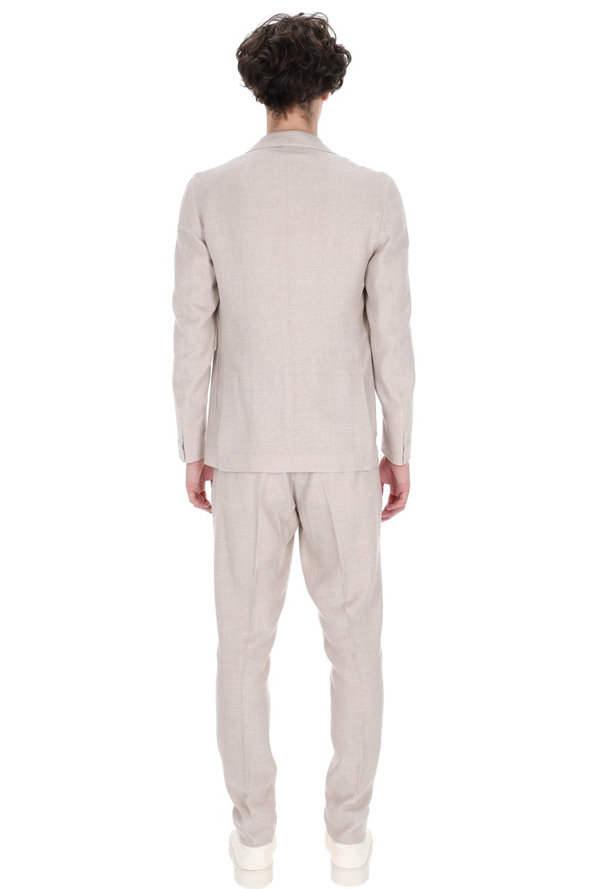 Eleventy Cross-Ply Zegna Fabric Beige Suit Wit