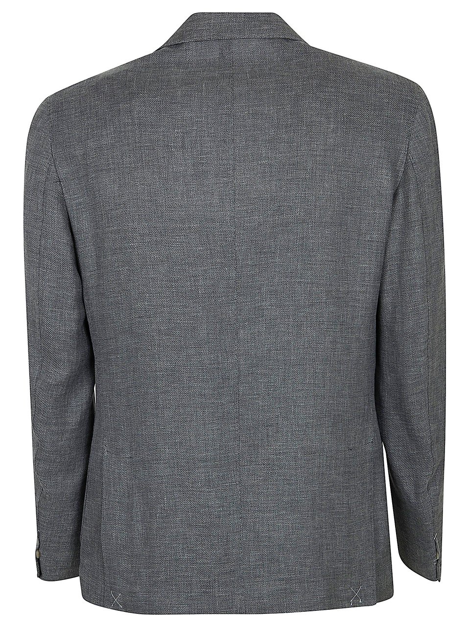 Eleventy Textured Grey Linen-Wool-Silk Suit with Tailored Details Grijs