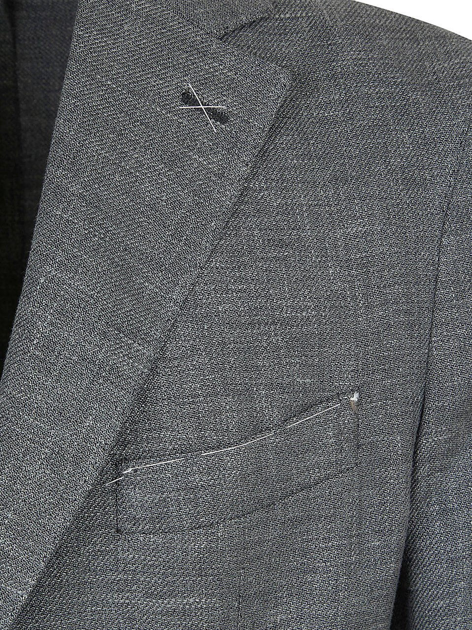Eleventy Textured Grey Linen-Wool-Silk Suit with Tailored Details Grijs
