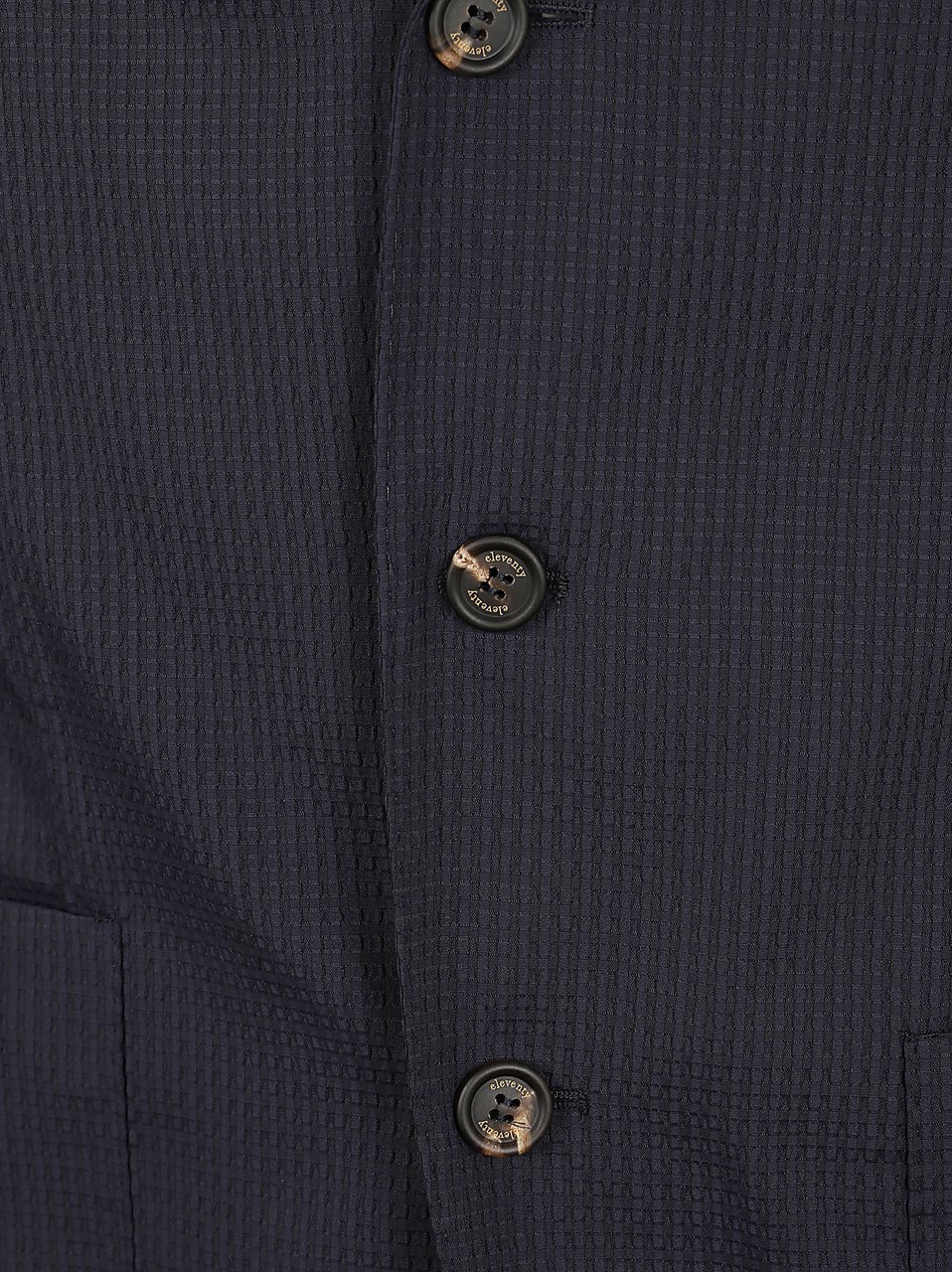 Eleventy Tailored Blue Polyester Suit with Textured Blazer and Trousers Blauw