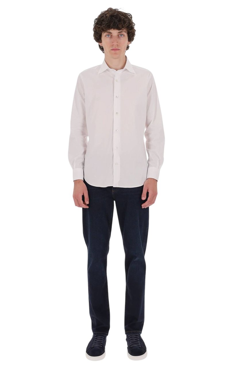 Eleventy Comfort Cotton Shirt Wit