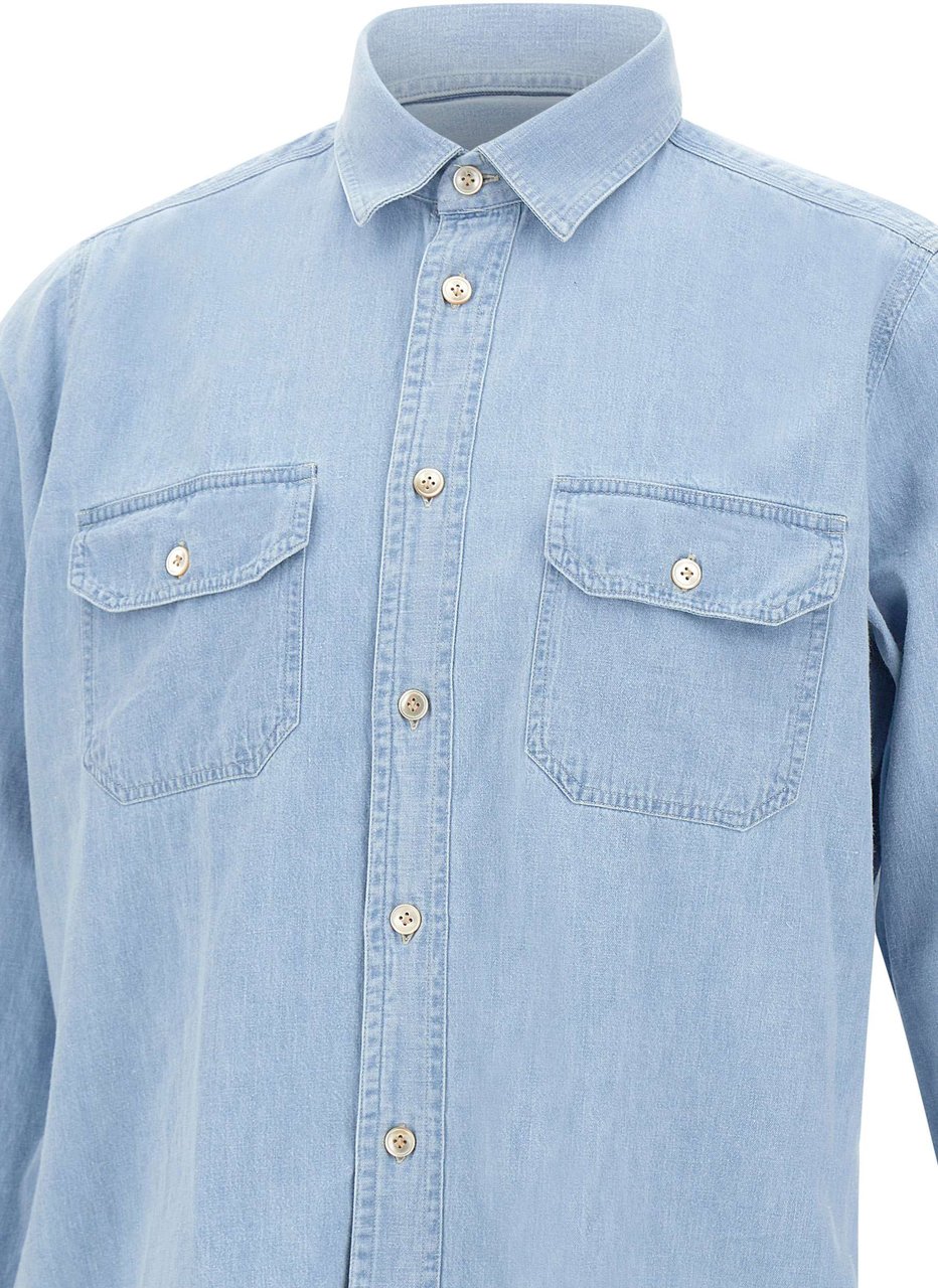 Eleventy Shirts Light Blue Lichtblauw