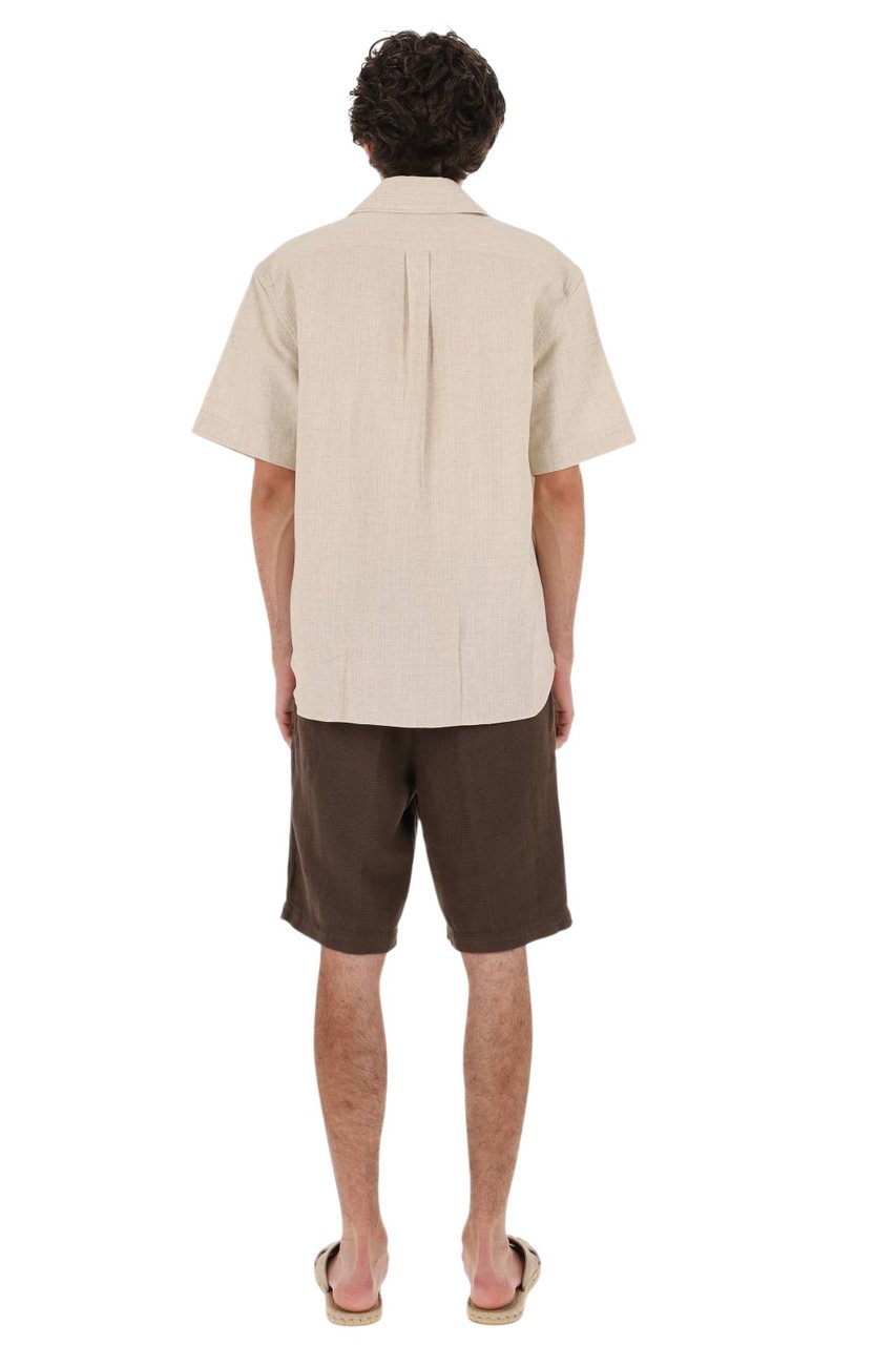 Eleventy Bowling Collar Viscose-Blend Shirt Neutraal