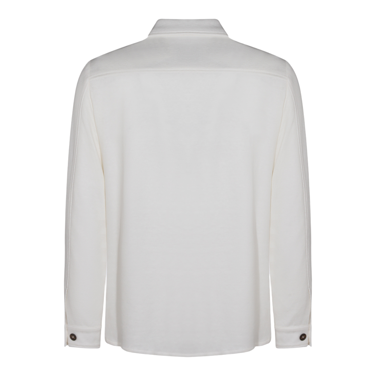 Eleventy Structured White Jacket with Front Zipper Closure Wit