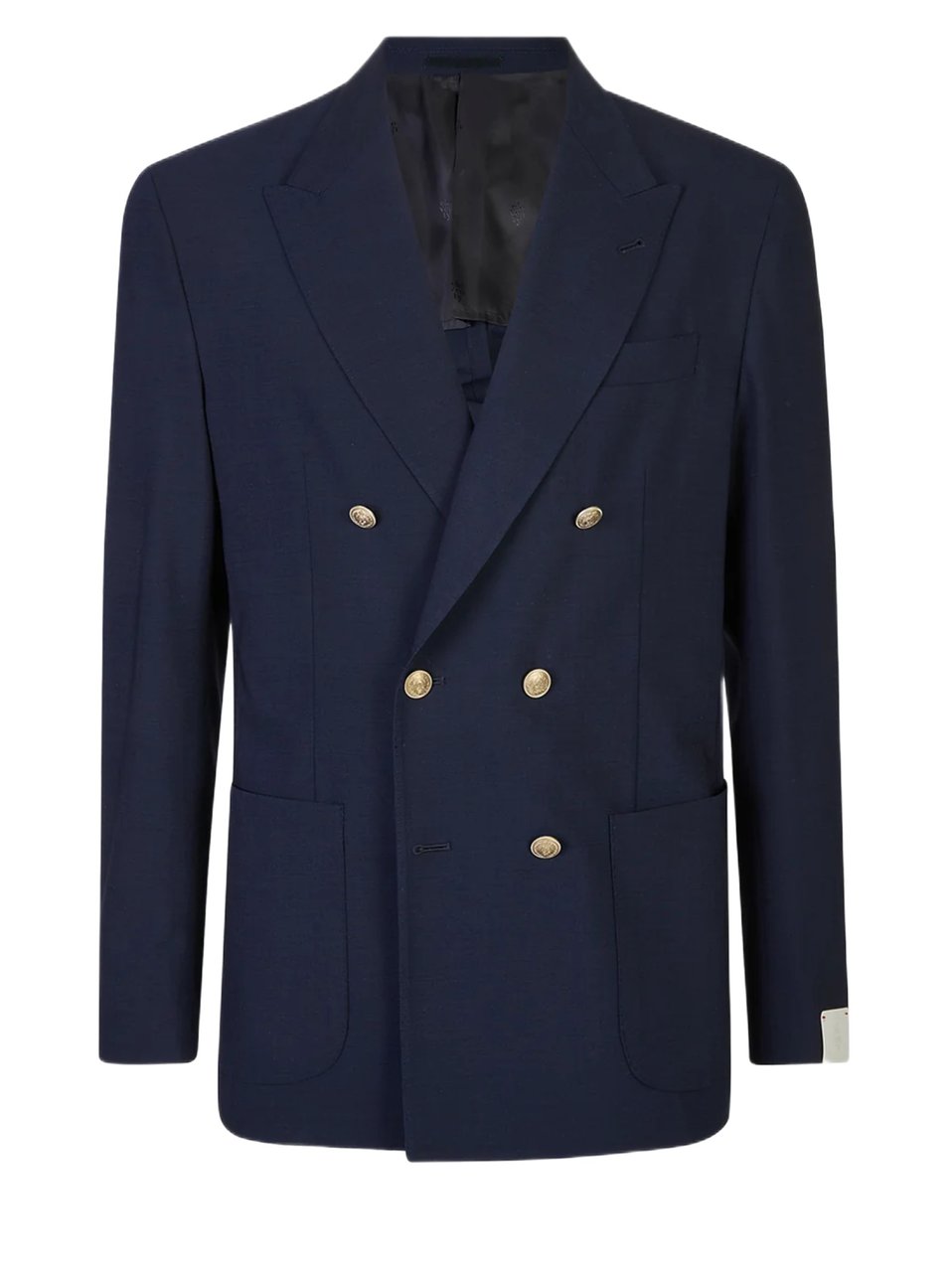 Eleventy Double-Breasted Slim Fit Blazer With Metallic Buttons Blauw