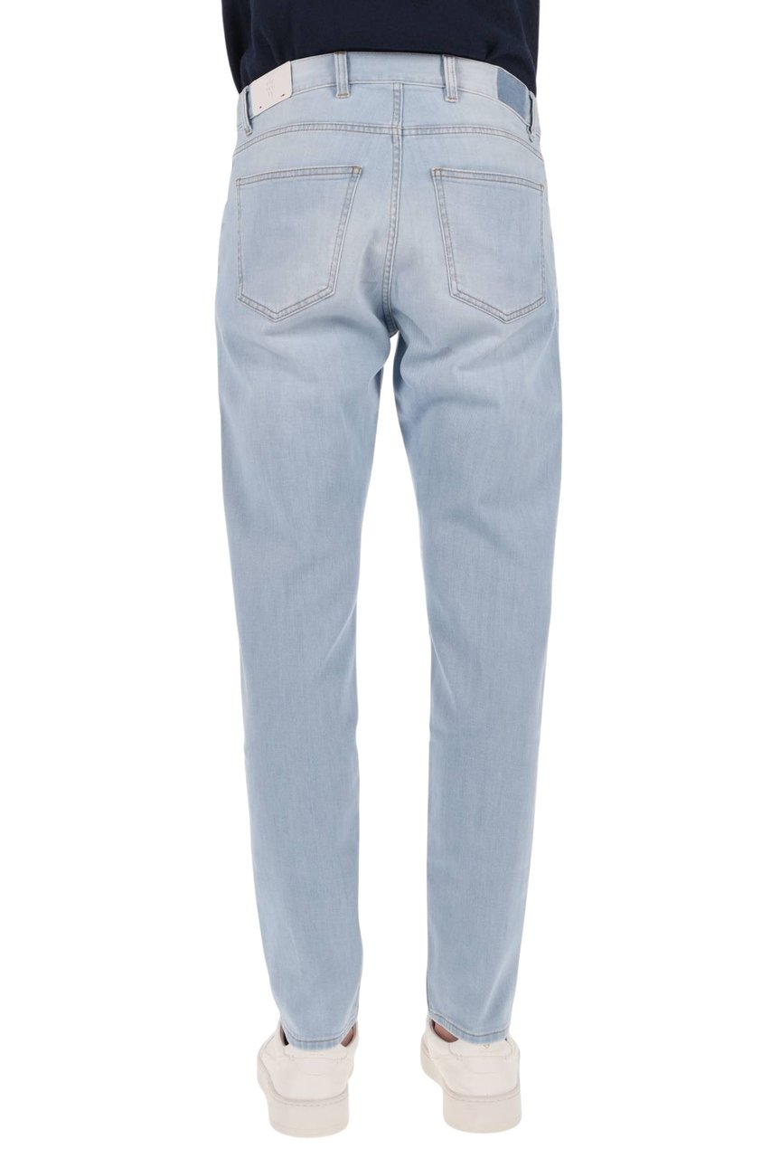 Eleventy Slim Fit Stretch Denim Jeans with Five-Pocket Design Wit