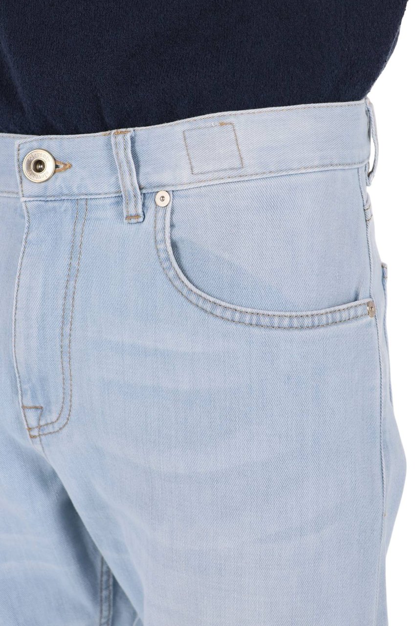 Eleventy Slim Fit Stretch Denim Jeans with Five-Pocket Design Wit