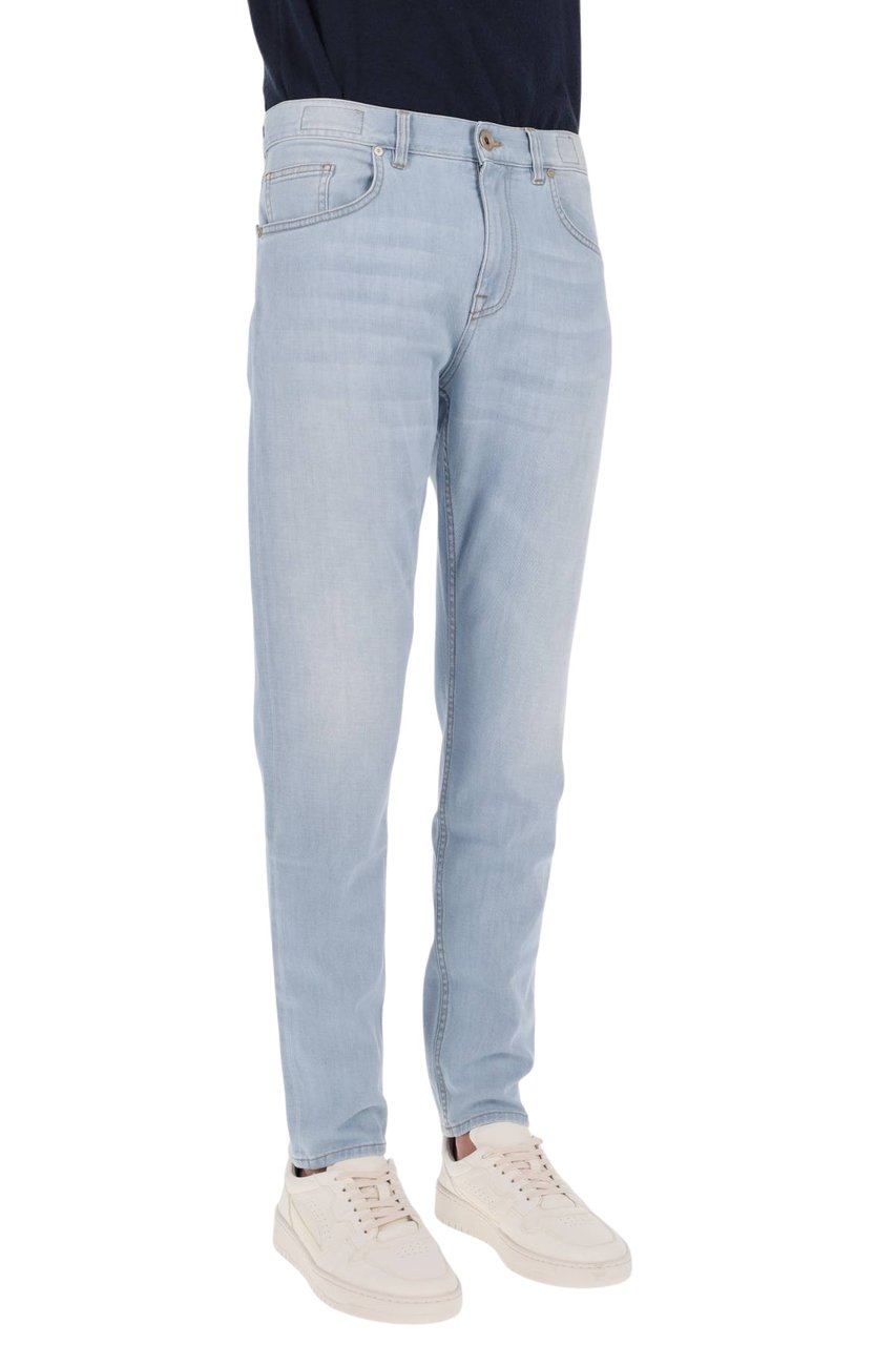Eleventy Slim Fit Stretch Denim Jeans with Five-Pocket Design Wit