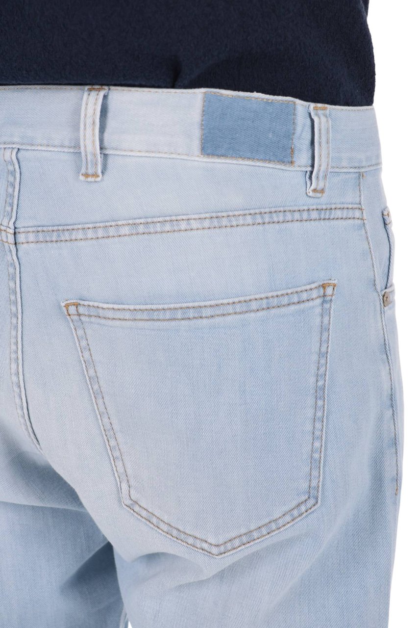 Eleventy Slim Fit Stretch Denim Jeans with Five-Pocket Design Wit