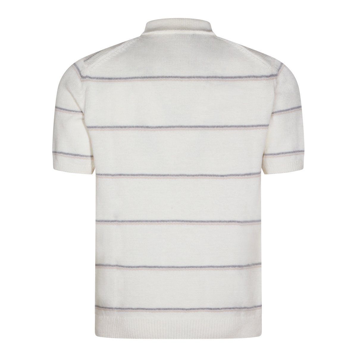 Eleventy Short-Sleeve Polo Shirt with Textured Knit and Refined Details Wit
